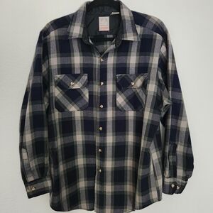 Outdoor Exchange Men's Plaid Casual Button Front Long Sleeve Shirt Size Large